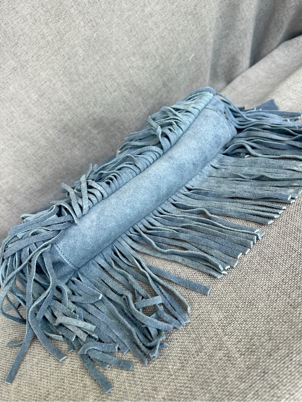 Haute Hippie Genuine Suede Fringe Shoulder bag Blue - Picture 11 of 11